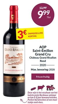 Aop saint-émilion grand cru château grand rivallon rood-Rode wijnen