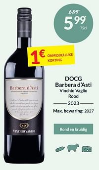 Docg barbera d’asti vinchio vaglio rood-Rode wijnen