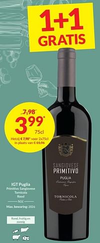 Igt puglia primitivo sangiovese tornicola rood-Rode wijnen