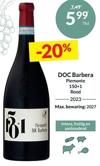 Doc barbera piemonte 150+1 rood-Rode wijnen