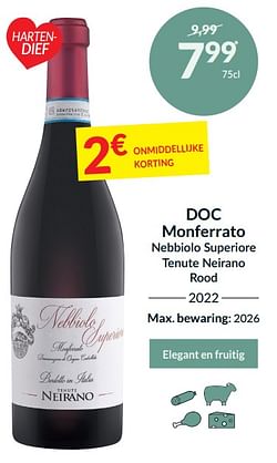 Doc monferrato nebbiolo superiore tenute neirano rood