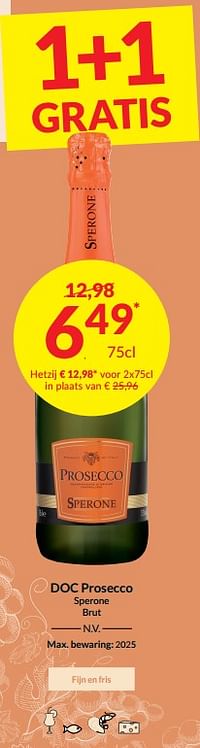 Doc prosecco sperone brut-Schuimwijnen