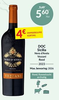 Doc sicilia nero d’avola vezzani rood-Rode wijnen