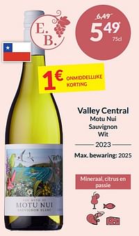 Valley central motu nui sauvignon wit-Witte wijnen