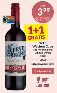 W.o. western cape the reserve bank uit zuid-afrika rood-Rode wijnen