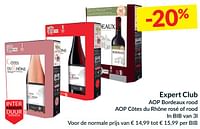 - 20 % expert club aop bordeaux rood aop côtes du rhône rosé of rood-Rode wijnen