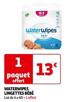 Promoties Waterwipes lingettes bébé - WaterWipes - Geldig van 03/09/2024 tot 23/09/2024 bij Auchan