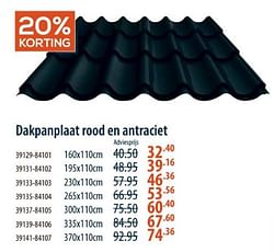 Dakpanplaat rood en antraciet