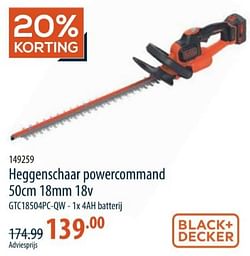 Black + decker heggenschaar powercommand 18v