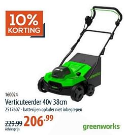 Greenworks verticuteerder 40v