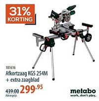 Metabo afkortzaag kgs 254m + extra zaagblad-Metabo