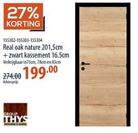 Real oak nature + zwart kassement-Thys