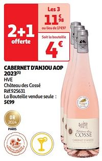 Cabernet d`anjou aop 2023 hve château des cossé-Rosé wijnen