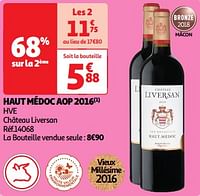 Haut médoc aop 2016 hve château liversan-Rode wijnen