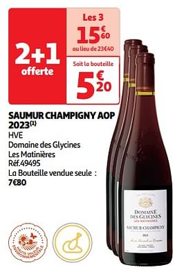 Saumur champigny aop 2023 hve domaine des glycines les matinières