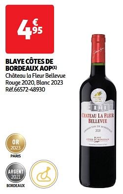 Blaye côtes de bordeaux aop château la fleur bellevue rouge 2020, blanc 2023