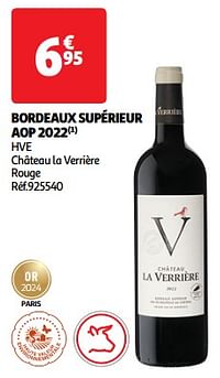 Bordeaux supérieur aop 2022 hve château la verrière rouge-Rode wijnen