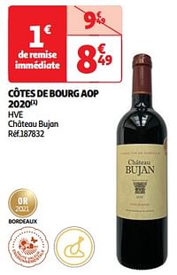 Côtes de bourg aop 2020 hve château bujan-Rode wijnen