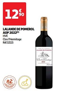 Lalande de pomerol aop 2022 hve clos l`hermitage-Rode wijnen