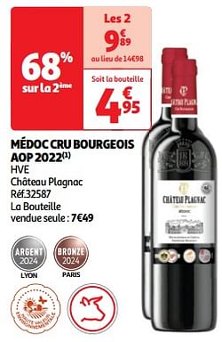 Médoc cru bourgeois aop 2022 hve château plagnac