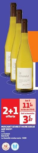 Muscadet sevre et maine sur lie aop 2023 hve le chatelet