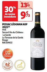 Pessac léognan aop 2021 hve second vin du château la garde la terrasse de la garde rouge-Rode wijnen