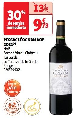 Pessac léognan aop 2021 hve second vin du château la garde la terrasse de la garde rouge