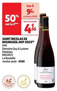 Saint nicolas de bourgueil aop 2023 hve domaine guy + lysiane mabileau-Rode wijnen