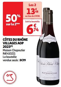 Côtes du rhône villages aop 2023 maison chapoutier