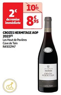 Crozes hermitage aop 2023 les haut de pavières cave de tain-Rode wijnen