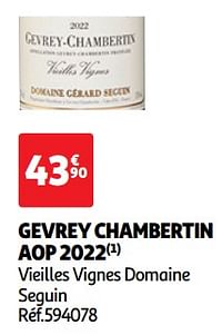 Gevrey chambertin aop 2022 vieilles vignes domaine seguin-Rode wijnen