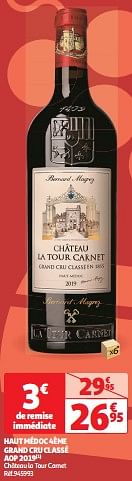 Haut médoc 4ème grand cru classé aop 2019 château la tour carnet