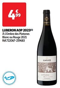 Luberon aop 2023 à l`ombre des platanes blanc ou rouge-Rode wijnen