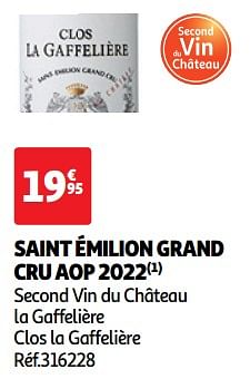 Saint émilion grand cru aop 2022 second vin du château la gaffelière clos la gaffelière