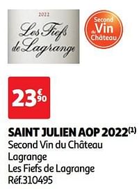 Saint julien aop 2022 second vin du château lagrange les fiefs de lagrange-Rode wijnen