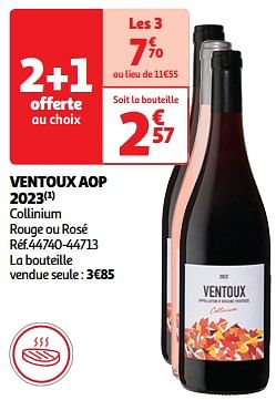 Ventoux aop 2023 collinium rouge ou rosé