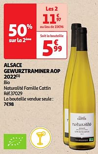 Alsace gewurztraminer aop 2022 bio naturalité famille cattin-Witte wijnen