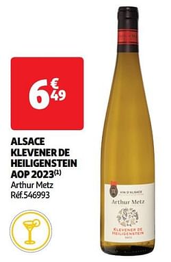 Alsace klevener de heiligenstein aop 2023 arthur metz