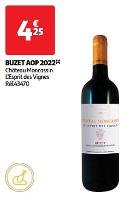 Buzet aop 2022 château moncassin l`esprit des vignes