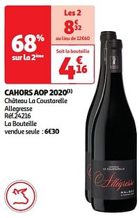 Cahors aop 2020 château la coustarelle allegresse-Rode wijnen