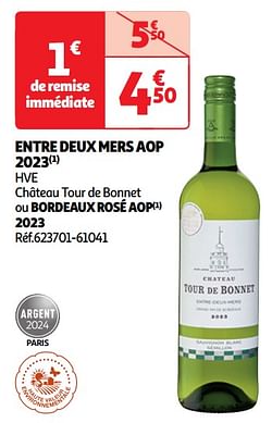 Entre deux mers aop 2023 hve château tour de bonnet