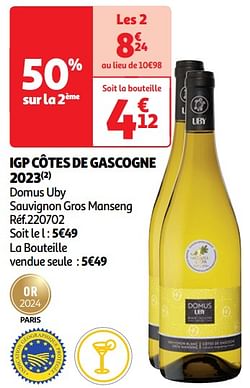 Igp côtes de gascogne 2023 domus uby