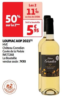 Loupiac aop 2021 hve château cornelien cuvée de la poésie