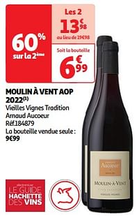 Moulin à vent aop 2022 vieilles vignes tradition arnaud aucoeur-Rode wijnen