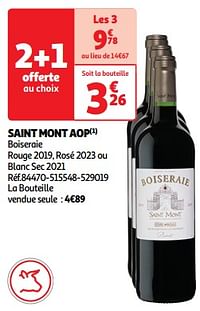 Saint mont aop boiseraie rouge 2019, rosé 2023 ou blanc sec 2021-Rode wijnen