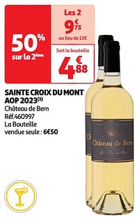 Sainte croix du mont aop 2023 château de bern-Witte wijnen