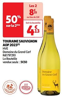 Touraine sauvignon aop 2023 hve domaine du grand cerf-Witte wijnen