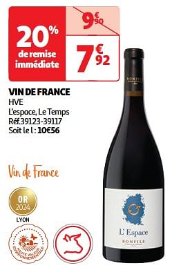 Vin de france hve l`espace, le temps