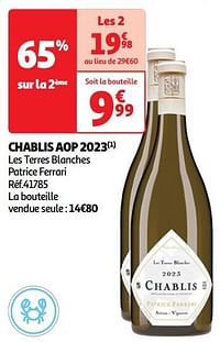 Chablis aop 2023 les terres blanches patrice ferrari-Witte wijnen