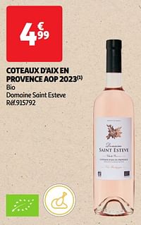 Coteaux d`aix en provence aop 2023 bio domaine saint esteve-Rosé wijnen